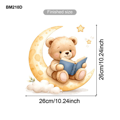 Adorable Teddy Bear Balloons Stars Clouds Wall Sticker Nursery Child Room Art Vinyl Decal Kids Room Bedroom Living Home Decor