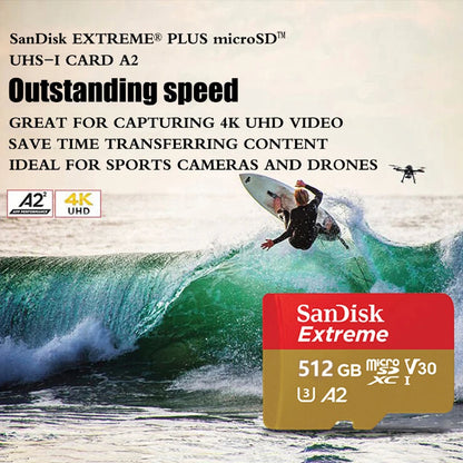 SanDisk V30 Extreme Micro SD Card A2 U3 4K 64GB 128GB 256GB 512GB 1T Memory Card Flash TF for Steam Deck Switch DJI Camera Phone