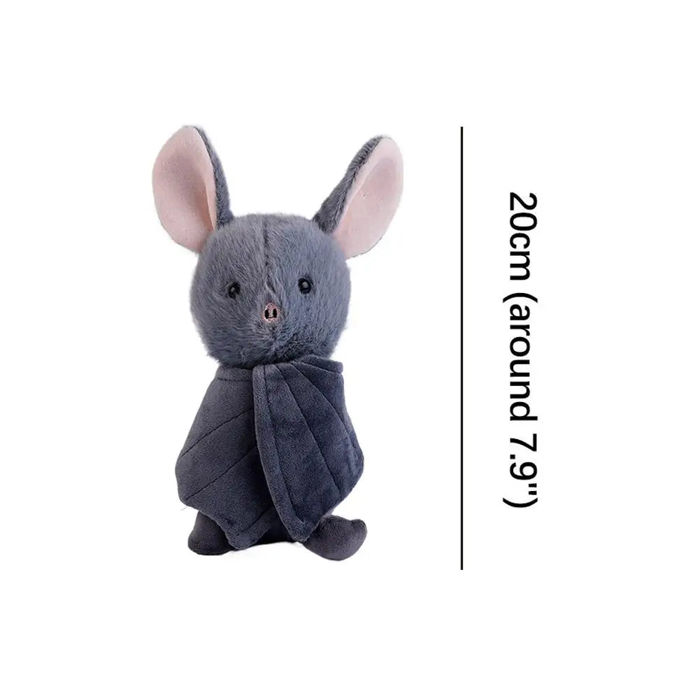Cute Grey Bat Plush Toy Soft Stuffed Animal Doll Kawaii Bat Pillow Halloween Gift Decoration For Kids Girls Boys