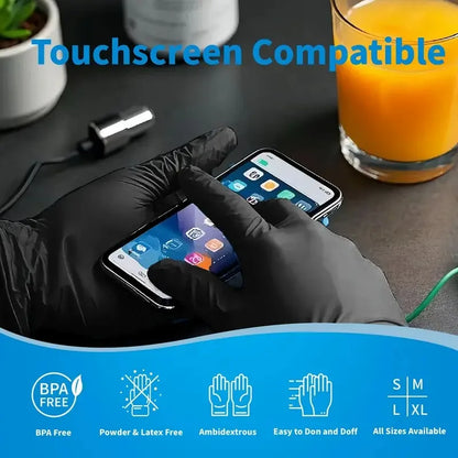 Nitrile Gloves Disposable Black 100PCS,Heavy Duty Work Gloves for Kitchen,Cleaning,Workshop-A Practical Valentine's DayEssential