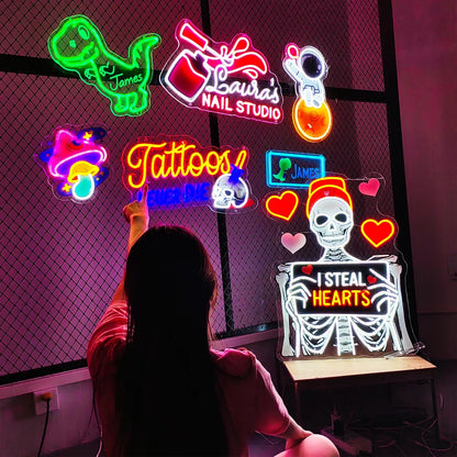 Custom UV Printed Neon Light Sign Anime Cartoon Game Character Logo For Wedding Party Home Aesthetic Wall Decor Indoor Outdoor