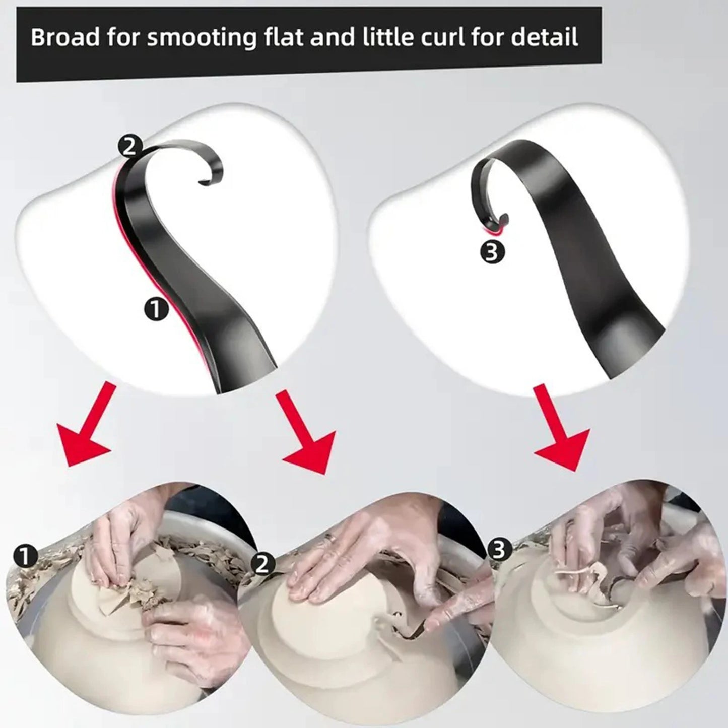 Multifunctional Pottery Trimming Tool Double-Headed Ring Scraper Carving Knife Clay Modeling Throwing Blank Repair Tool
