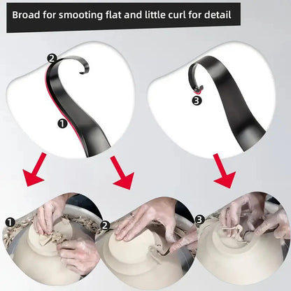 Multifunctional Pottery Trimming Tool Double-Headed Ring Scraper Carving Knife Clay Modeling Throwing Blank Repair Tool