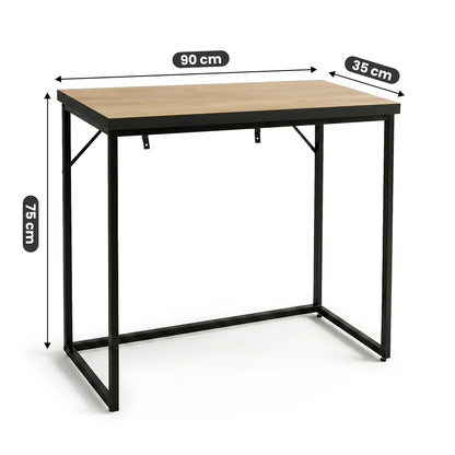 Loft-style console table ORIGO 90 cm Craft Oak with black legs