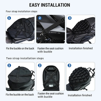 3D Motorcycle Air Seat Cushion, Pressure Relief Air Pad, Shock Absorbing Ventilation Motorcycle Air Seat Cover, Portable