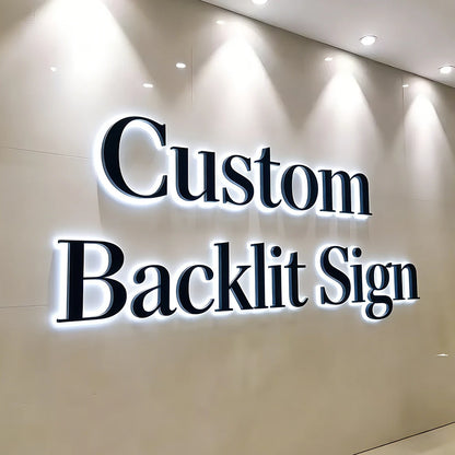 LED Illuminated Sign Custom 3D Metal Letters Business Logo Backlit Sign for Storefront Company Outdoor Commercial