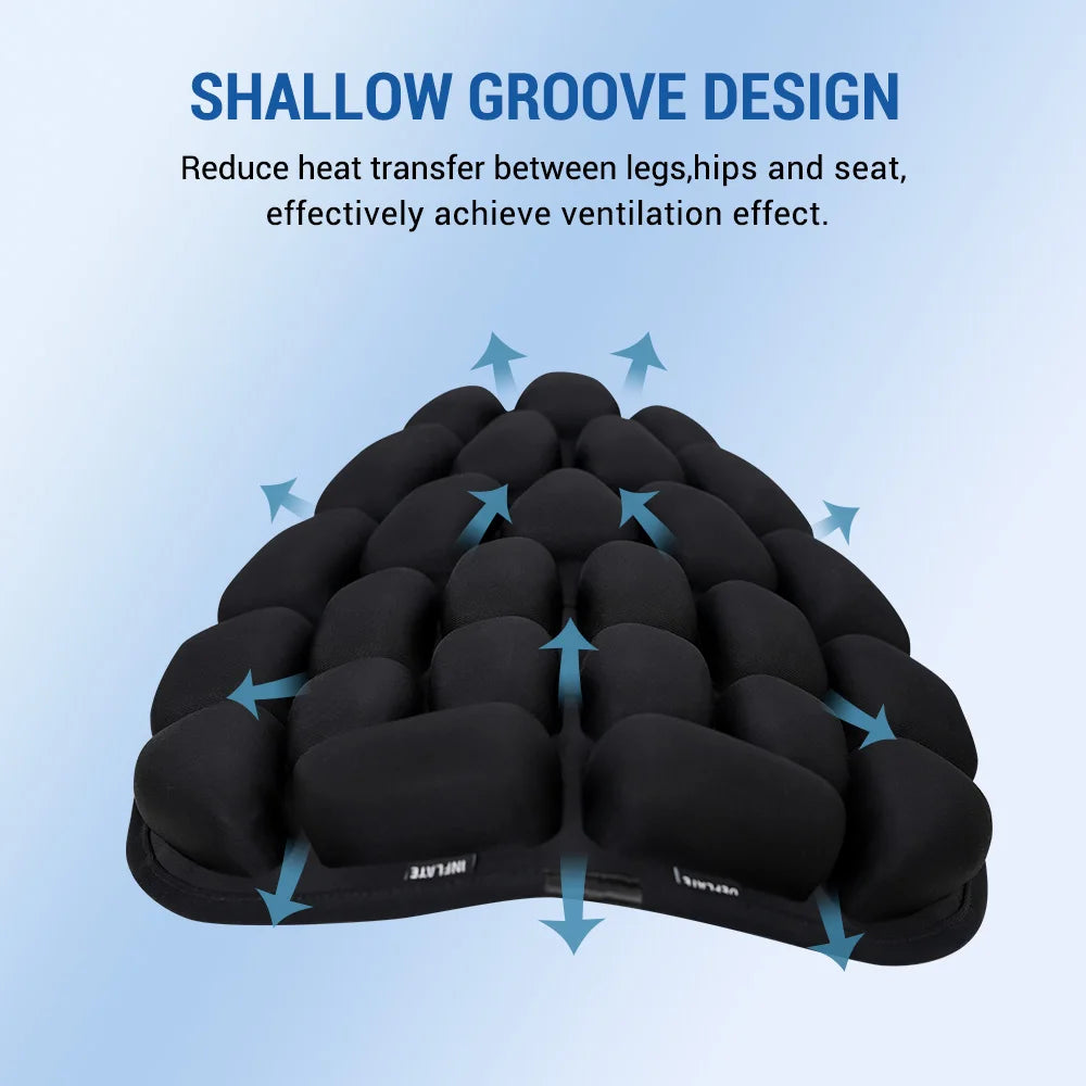 3D Motorcycle Air Seat Cushion, Pressure Relief Air Pad, Shock Absorbing Ventilation Motorcycle Air Seat Cover, Portable