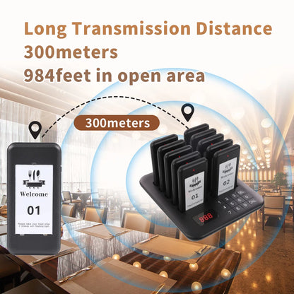 Wireless Restaurant Pager System Guest Customer Waiter Queue Calling Paging Beeper Pager Buzzer For Food Court Cafe  Beach Bar