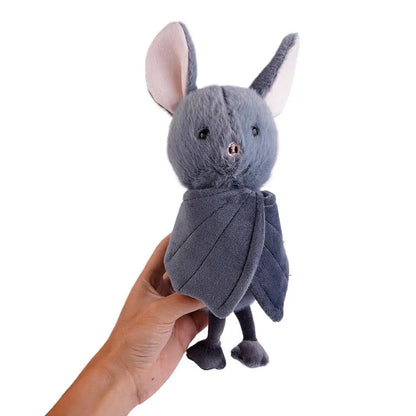 Cute Grey Bat Plush Toy Soft Stuffed Animal Doll Kawaii Bat Pillow Halloween Gift Decoration For Kids Girls Boys