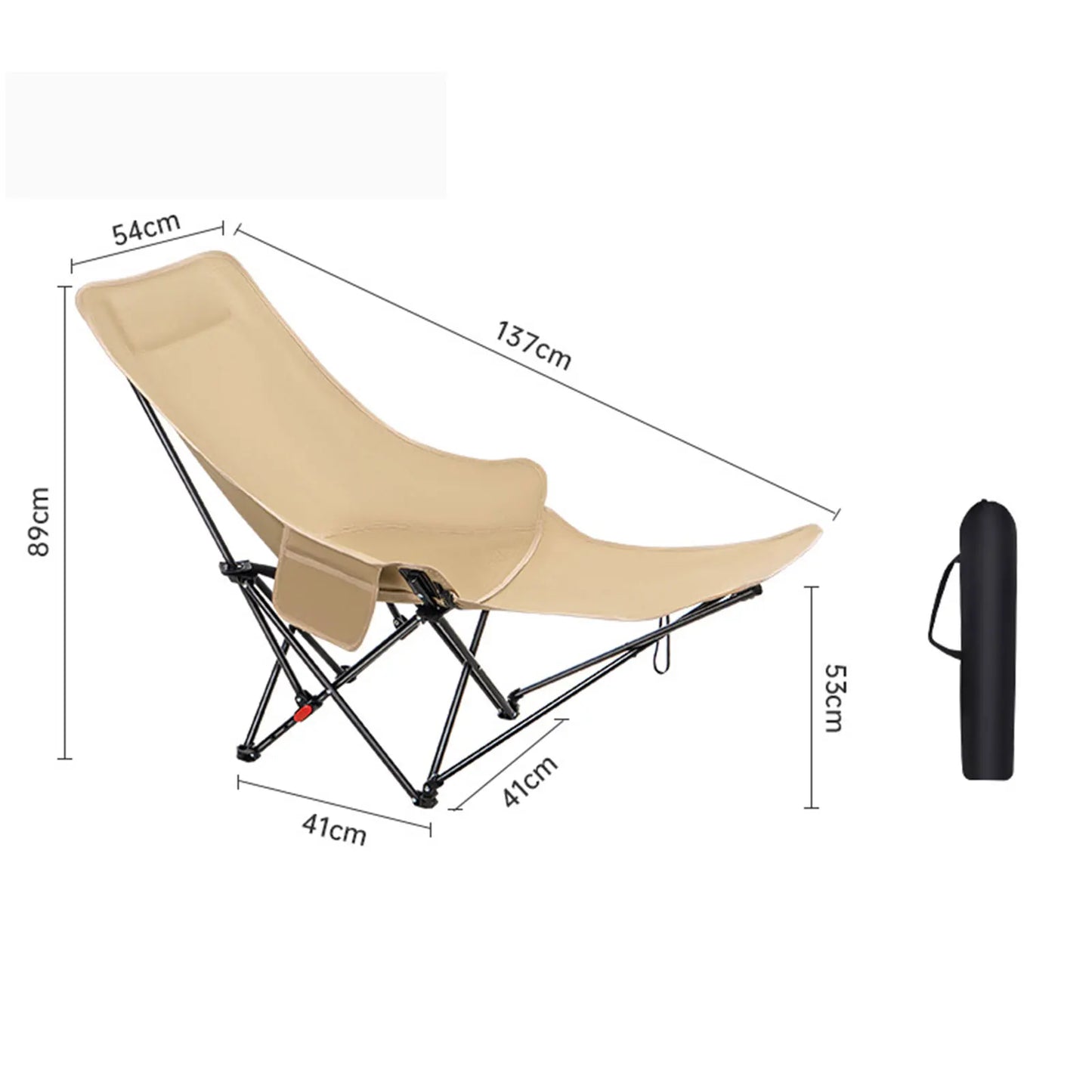 Outdoor Camping Folding Chair 4 Gear Adjustable Chair with Foot Support for Camping Fishing Travel Beach Outdoor Traveling Relax