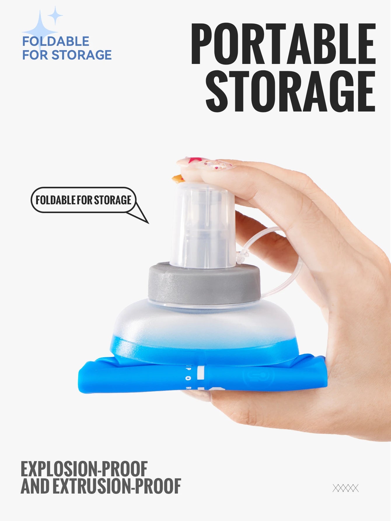 WRELS Soft Flask Folding Collapsible Water Bottle TPU BPA-Free for Running Running Hydration Bottles Water Bag Sports Flasks
