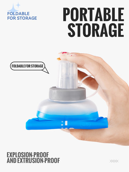 WRELS Soft Flask Folding Collapsible Water Bottle TPU BPA-Free for Running Running Hydration Bottles Water Bag Sports Flasks