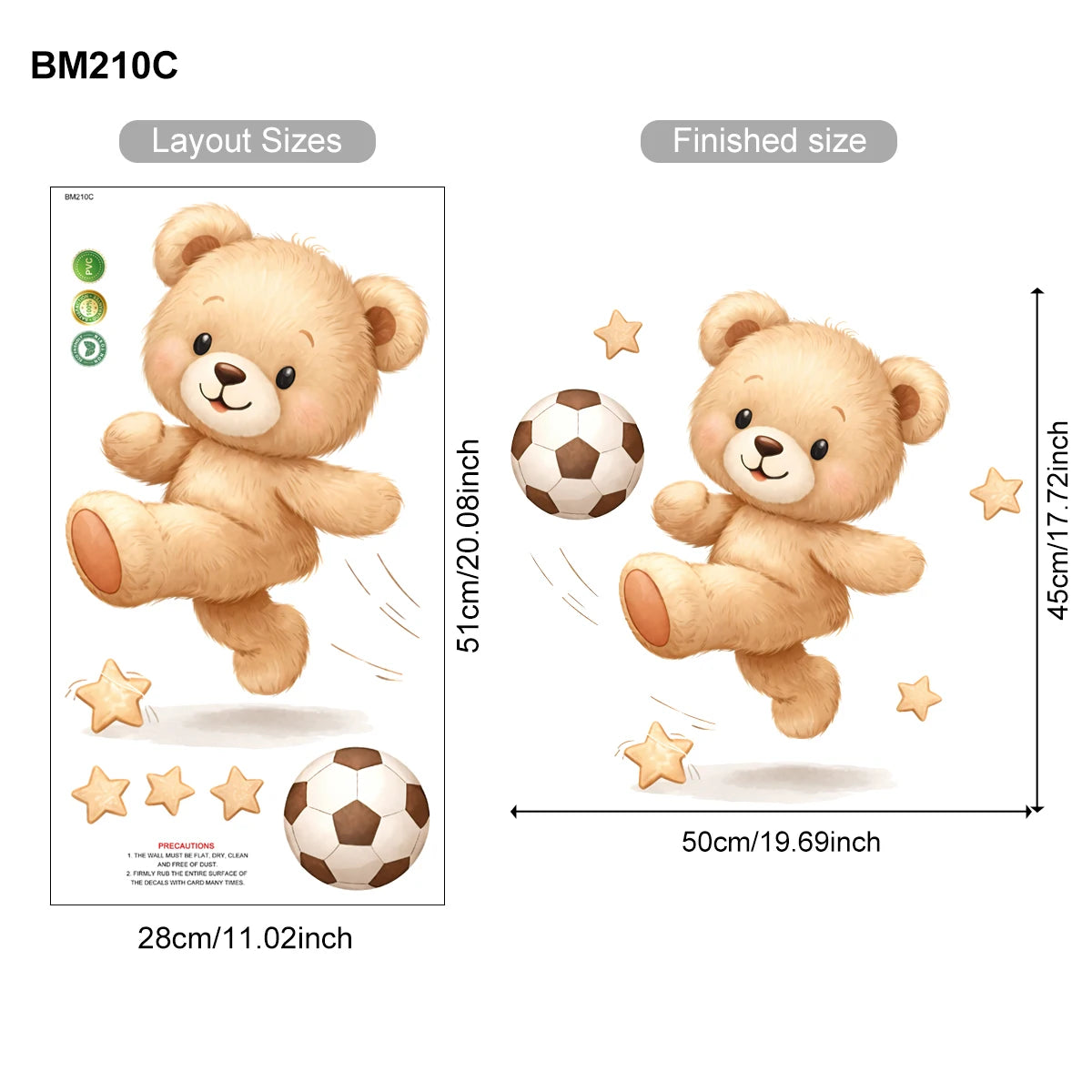 Adorable Teddy Bear Balloons Stars Clouds Wall Sticker Nursery Child Room Art Vinyl Decal Kids Room Bedroom Living Home Decor