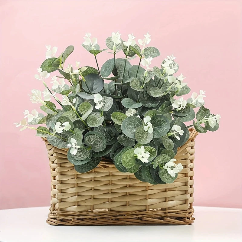 5/10/15Pcs Artificial Eucalyptus Flowers Bouquet Fake Plant Garden Wedding Decoration for Home Decor Bridal Garland Accessories