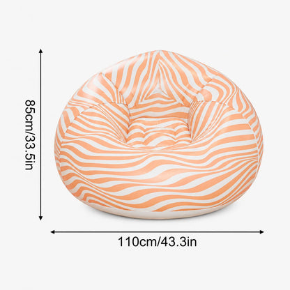 1PC Inflatable Bean Bag Chair, Air Sofa Striped Lounge Sofa, PVC Lazy Recliner Pool Float Indoor Outdoor Portable Waterproof