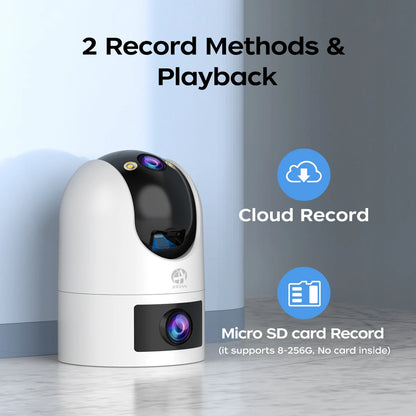 JOOAN 4K Outdoor WiFi Surveillance Camera Dual Lens External 5G Wifi IP Cameras Auto Tracking Security PTZ Cam CCTV Audio Video