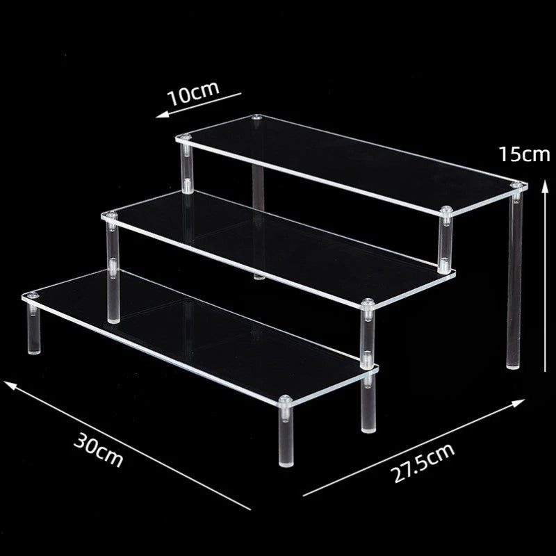 Acrylic Display Risers,Perfume Organizer,Display Riser,Cupcake Display Stand Steps, Organizer Shelf Stand for Figures, Dessert