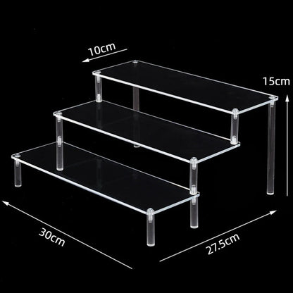 Acrylic Display Risers,Perfume Organizer,Display Riser,Cupcake Display Stand Steps, Organizer Shelf Stand for Figures, Dessert