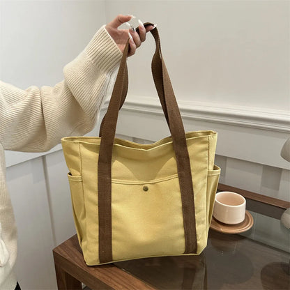 Large-Capacity College Sail-Style Zippered Tote Bag - Durable And Spacious Work Bag, Suitable For Students And Professionals