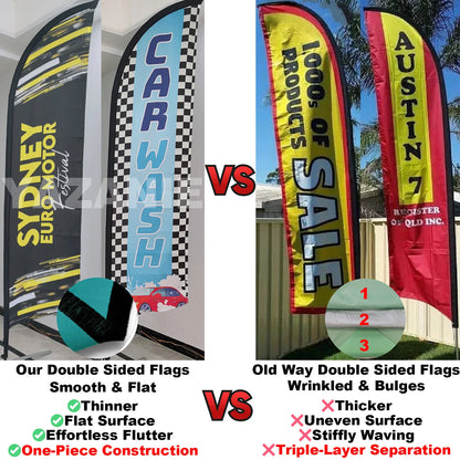 Single or Double Sided Custom Beach Feather Flag Advertising Swooper Teardrop Flag for Outdoor Business and Events Promotion