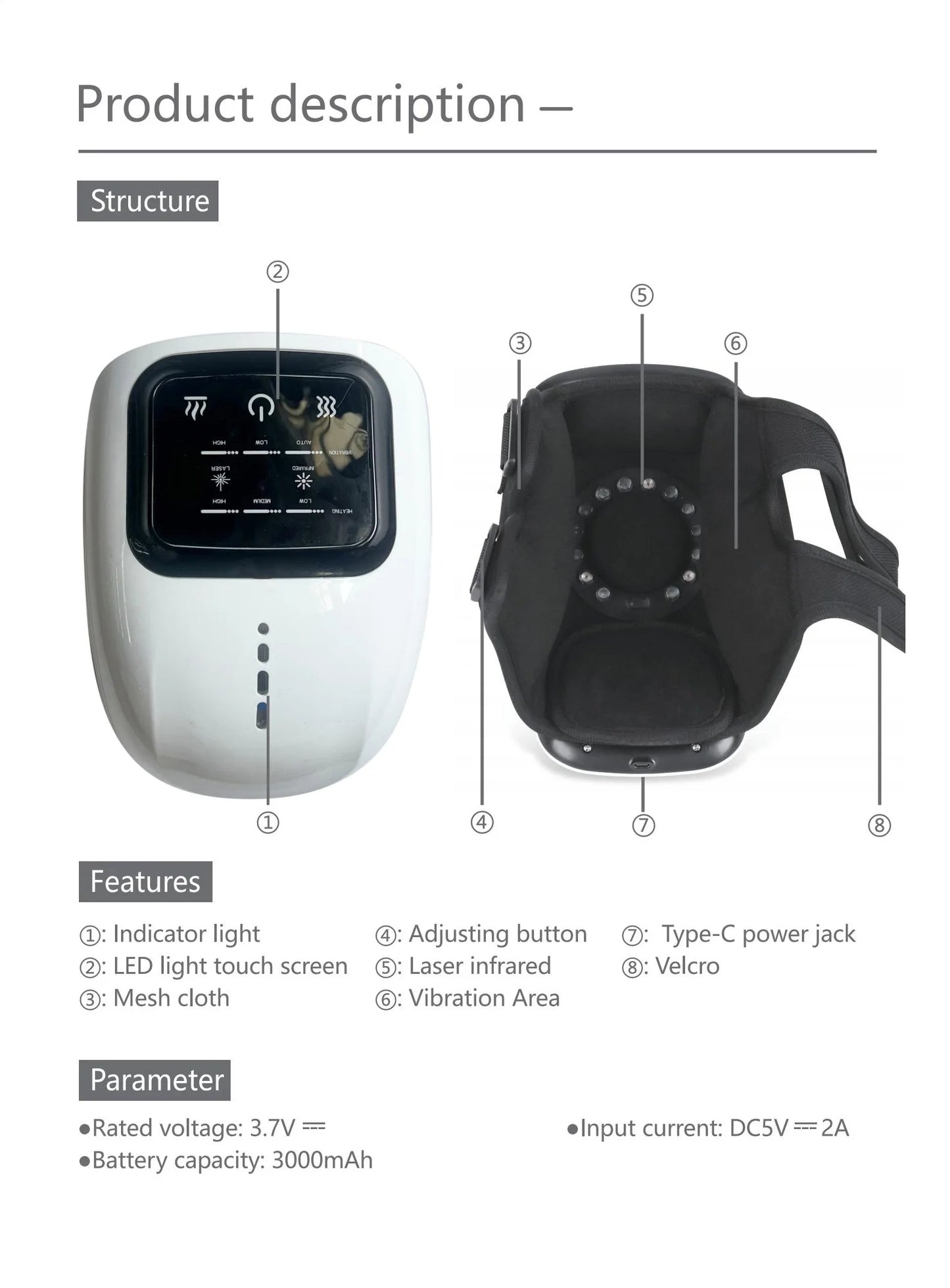 Knee Massager Smart Red Light and Massage Therapy for Swelling Stiff Joints Stretched Ligament and Muscles Injuries Gifts