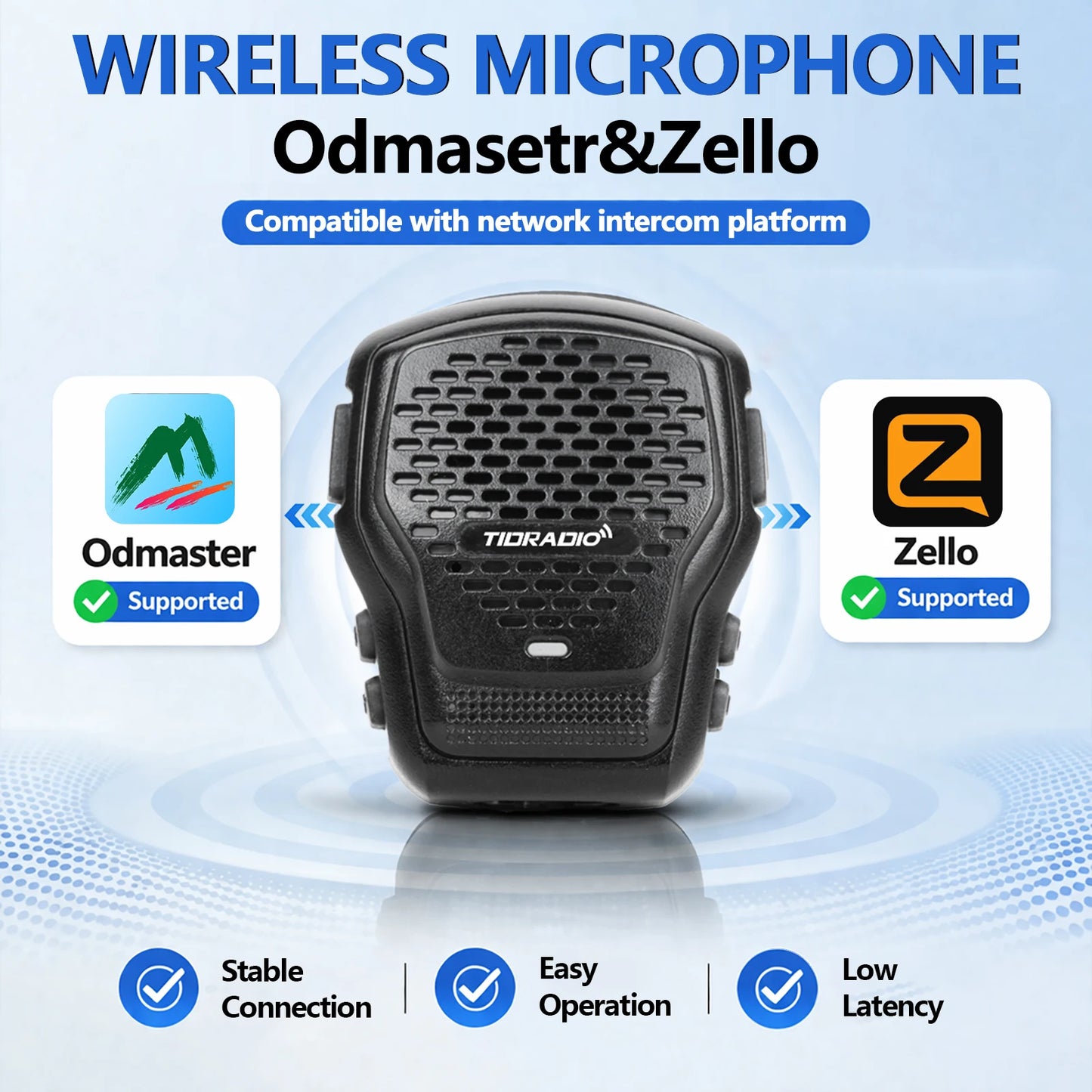 TIDRADIO Q2L Walkie Talkie Wireless Handheld Speaker Mic AI Noise Reduction Wireless Microphone Support Zello Odmastr Program