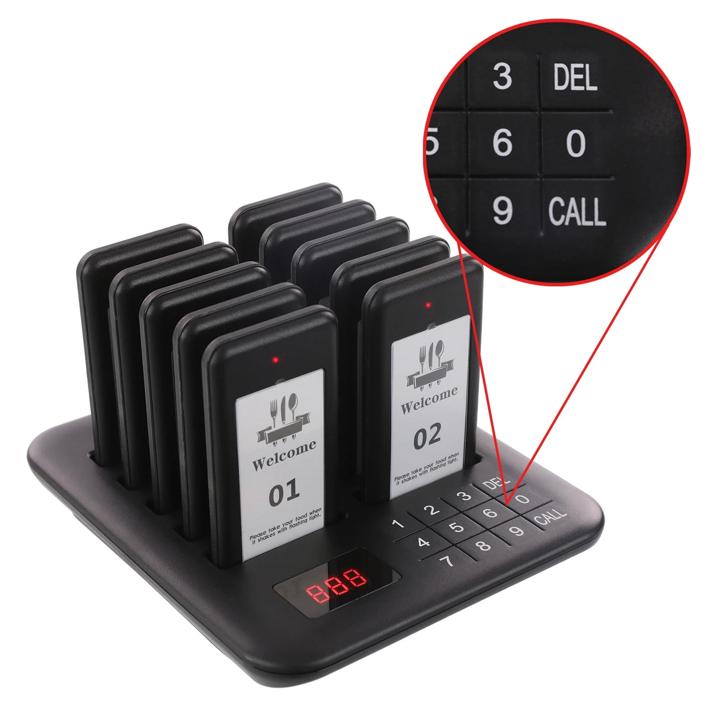 Wireless Restaurant Pager System Guest Customer Waiter Queue Calling Paging Beeper Pager Buzzer For Food Court Cafe  Beach Bar
