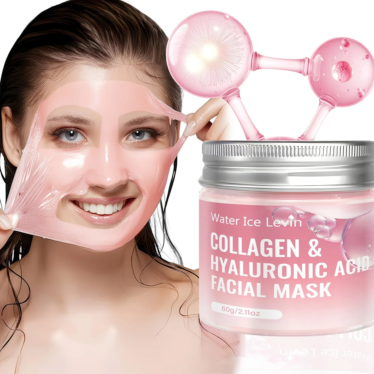 Water Ice Levin Collagen Hyaluronic Acid Facial Mask 60g Niacinamide Hydrating Firming Moisturizing Skin Care Mask