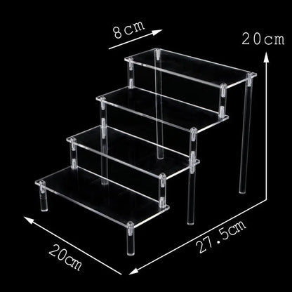 Acrylic Display Risers,Perfume Organizer,Display Riser,Cupcake Display Stand Steps, Organizer Shelf Stand for Figures, Dessert