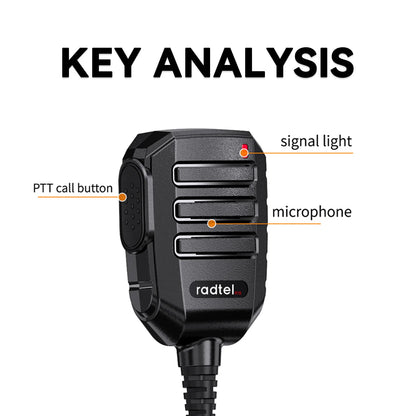 Radte R1S Speaker Microphone with 360° Rotating Belt Clip Loudspeaker for Radtel RT-4D RT-493 RT-860 RT-900 RT-910 RT-910B