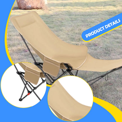 Outdoor Camping Folding Chair 4 Gear Adjustable Chair with Foot Support for Camping Fishing Travel Beach Outdoor Traveling Relax