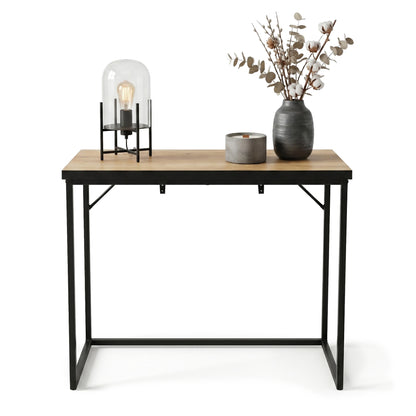 Loft-style console table ORIGO 90 cm Craft Oak with black legs