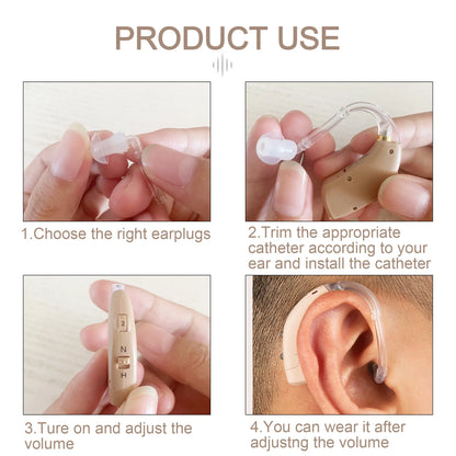 2025 Best Digital Hearing Aids BTE Adjustable Tone Sound Amplifier Portable Deaf Elderly digital Hearing Aid