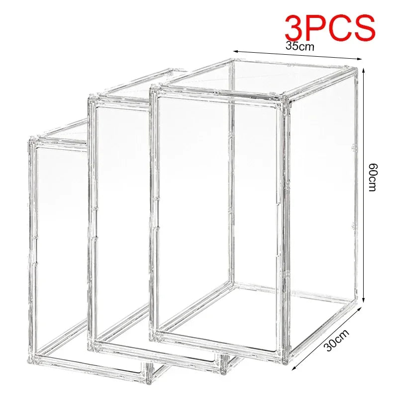 New Large Capacity Storage Box Organizer for Figures Acrylic Box Clear Blind Box Showcase Makeup Organizer for Bag