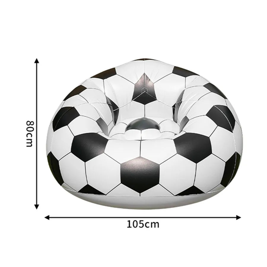 1pc Football Sofa Inflatable Chair Portable Lazy Couch Creative PVC Material Lightweight Compact Travel Beach Trip Park Festival