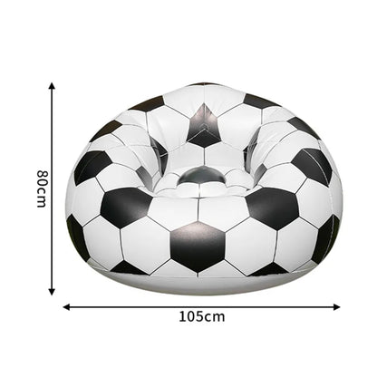 1pc Football Sofa Inflatable Chair Portable Lazy Couch Creative PVC Material Lightweight Compact Travel Beach Trip Park Festival