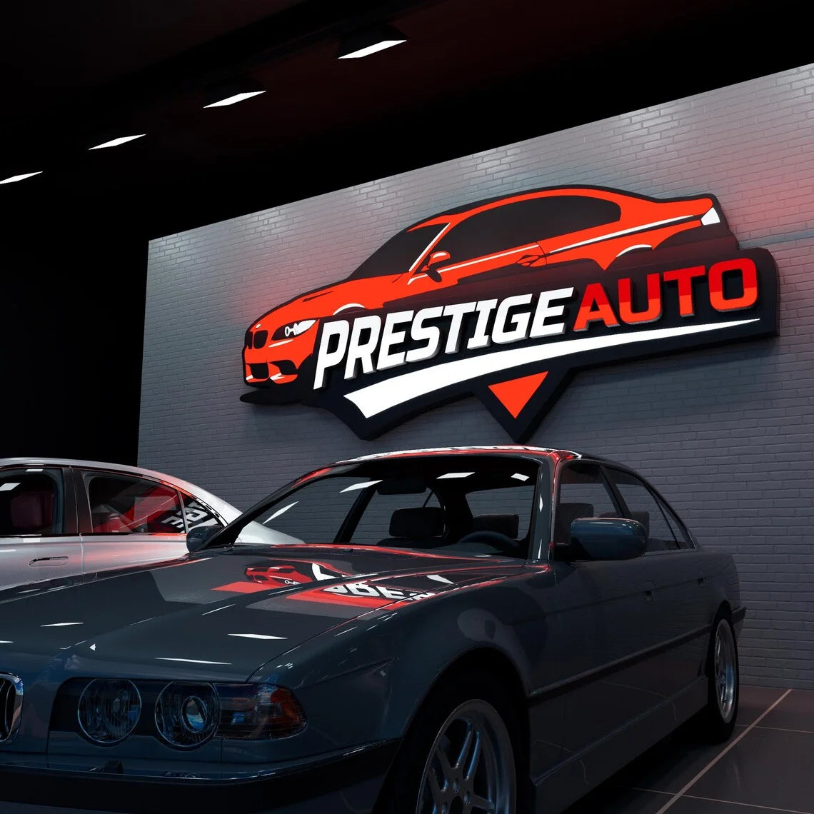 Custom Led Illuminated 3D Metal Letters Business Logo Sign For Car Dealership Auto Shop Garage Storefront Commercial Wholesale