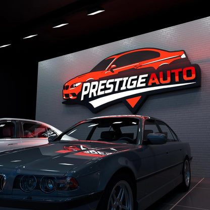 Custom Led Illuminated 3D Metal Letters Business Logo Sign For Car Dealership Auto Shop Garage Storefront Commercial Wholesale