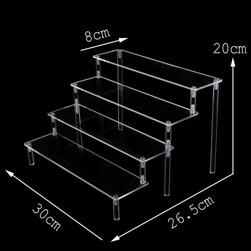 Acrylic Display Risers,Perfume Organizer,Display Riser,Cupcake Display Stand Steps, Organizer Shelf Stand for Figures, Dessert