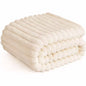 A Soft Cozy Faux Fur Rabbit Stripped Blanket, Warm and Thick for Bed, Sofa, Dormitory and Office, Versatile Use and Rich Colors