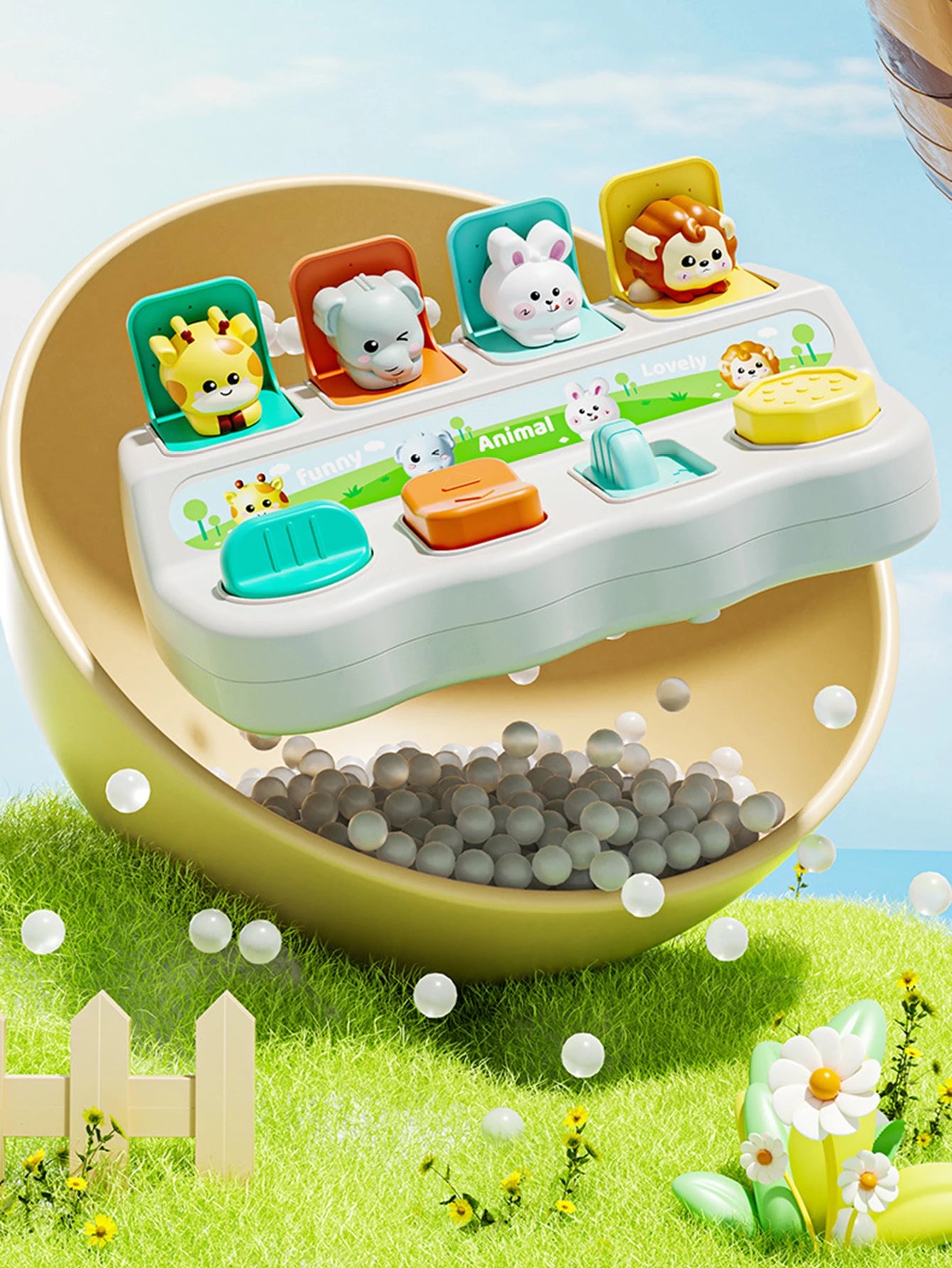 Toddler Toys, Baby Toy, Q Pet Machine Box, Early Education Puzzle and Cognitive Training Baby's Finger Flexibility Machine Box T