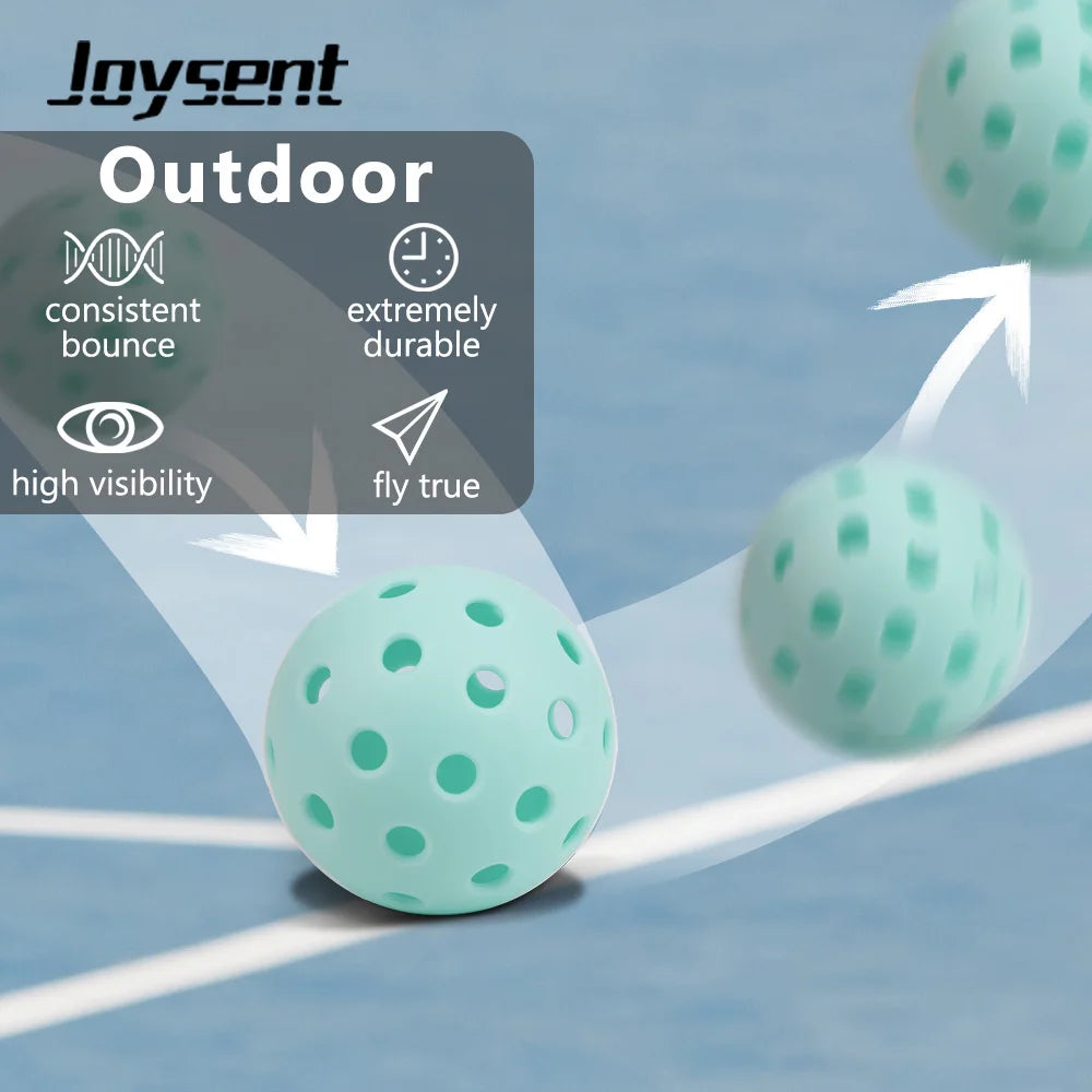 Joysent Durable Outdoor Pickleball Balls 40 Holes 74mm Training Paddle Ball TPE Plastic Competition Practice Light Blue