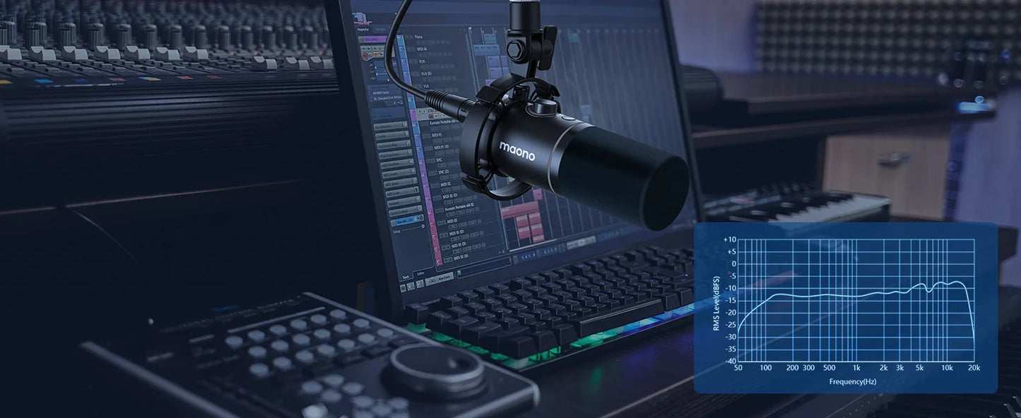 maono PD200X XLR\USB Dynamic Microphone for Gaming Recording Streaming Youtube Metal Mic with Software Tap-to-Mute Gain Knob