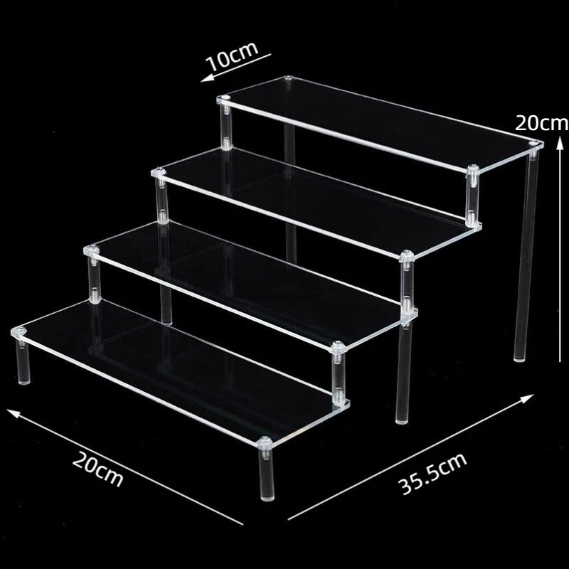 Acrylic Display Risers,Perfume Organizer,Display Riser,Cupcake Display Stand Steps, Organizer Shelf Stand for Figures, Dessert