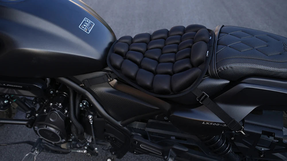 3D Motorcycle Air Seat Cushion, Pressure Relief Air Pad, Shock Absorbing Ventilation Motorcycle Air Seat Cover, Portable