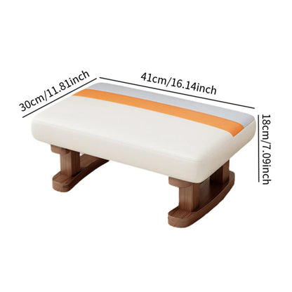Small Stool Rectangle Footstool Padded Foot Stool Solid Wood Bench Low Ottoman For Living Bedroom Household Shoe Changing Stool