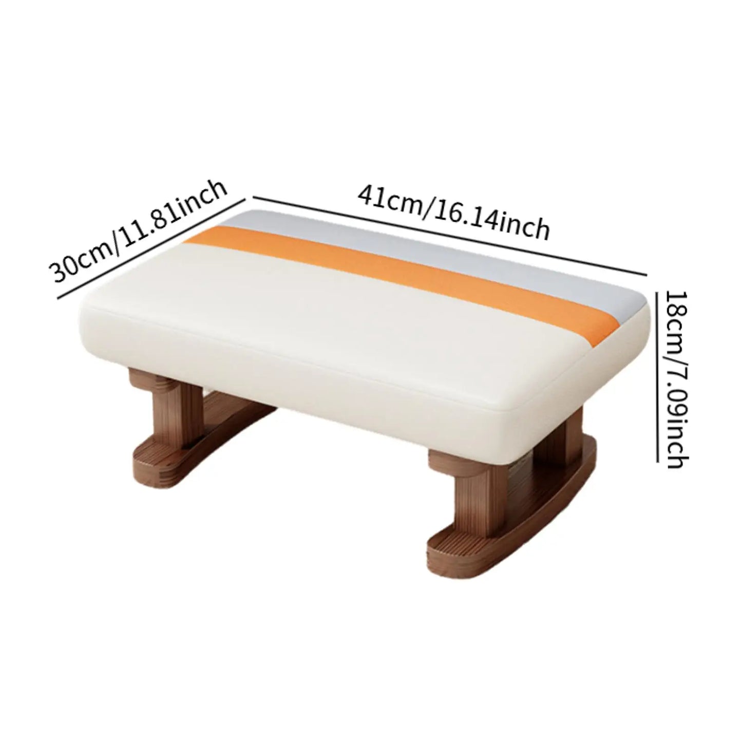 Small Stool Rectangle Footstool Padded Foot Stool Solid Wood Bench Low Ottoman For Living Bedroom Household Shoe Changing Stool