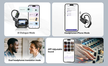 [Słuchawki douszne z tłumaczem AI] Erazer XP6 Słuchawki bezprzewodowe Zestaw słuchawkowy do gier Korektor APP Słuchawki Bluetooth Wodoodporne Mocny dźwięk