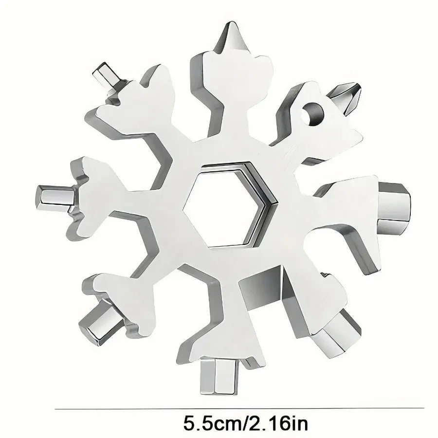 1-piece Set, Silver Snowflake Multifunctional Tool, Portable Wrench Bottle Opener and Other Maintenance Tools, Outdoor Camping