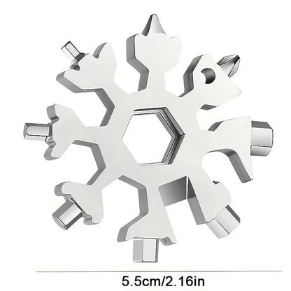 1-piece Set, Silver Snowflake Multifunctional Tool, Portable Wrench Bottle Opener and Other Maintenance Tools, Outdoor Camping